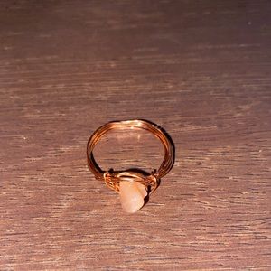 Handmade Rose Gold Wire Ring with Gemstone